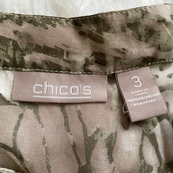 Chico’s Jacket Animal Print Sheer Zip Front Pockets Thin Lightweight Size 3X - Picture 10 of 11